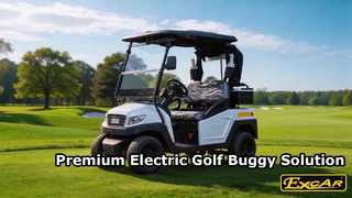 M1S2 Witte EXCAR 2-zits kleine elektrische buggy-golfkar met pc-voorruitvitrine